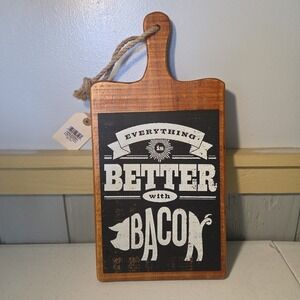 Lone Elm Studios Everything Is Better With Bacon Hog Pig Wooden Cutting Board